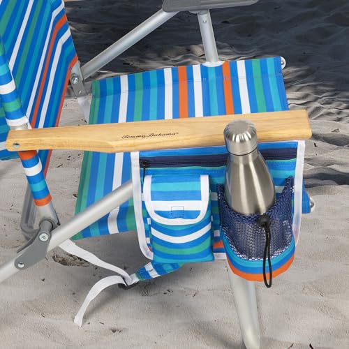 Image of Tommy Bahama 4-Position Extended seat Height Easy in-Easy Out Folding Backpack Beach Chair