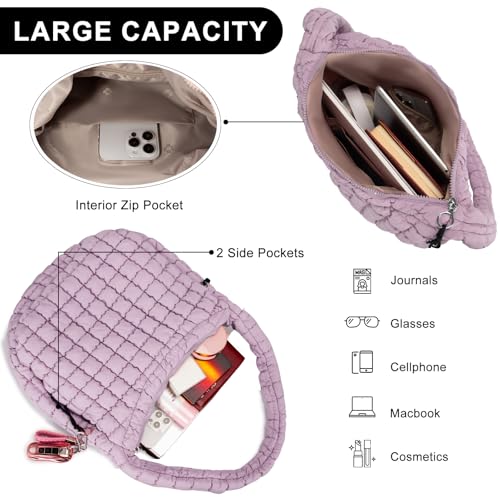 Image of GASSDA Puffer Tote Bag for Women Large Quilted Puffy Lightweight Carryall Crossbody Tote Bag for Women