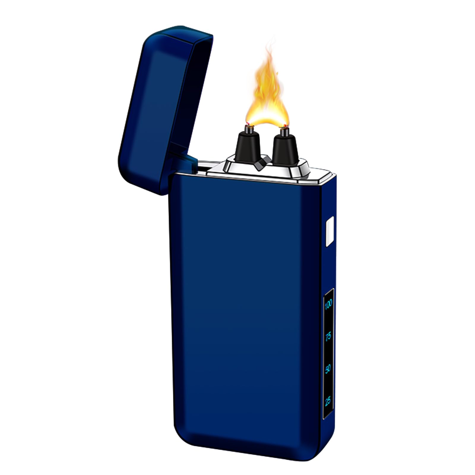 SKRFIRE Electric Lighter Rechargeable USB Lighters,Plasma Lighters Windproof Electronic Arc Flame Lighter with LED Power Display for Candle, Incense, Gifts for Men, Women(Blue)
