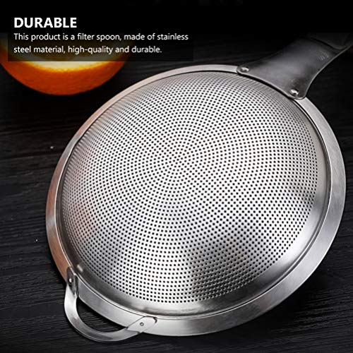 DOITOOL Coador de alimentos de malha fina com cabo longo de aço inoxidável para escumador de gordura
