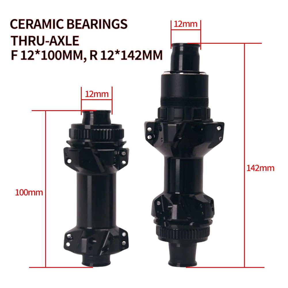 Carbon Road Bike Wheelset 700C Disc Brake 5045mm Depth 28mm Tubeless Ready Ceramic Bearings Center Lock, Support for 12 Speed Cassette XDR