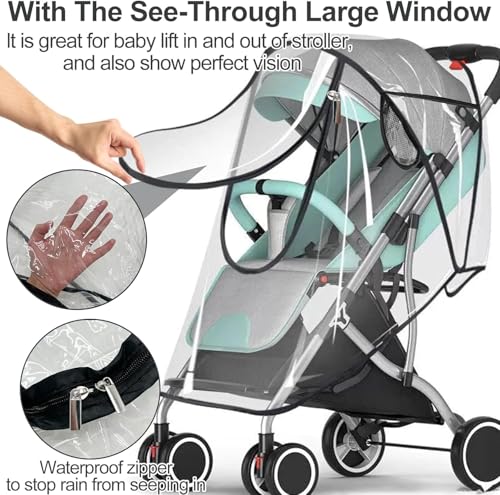 Universal Stroller Rain Cover, Clear - Image 6