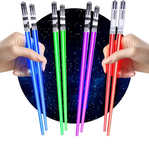 Image of LightSaber Chopsticks Light Up Saber Led (4 Pairs, Red Blue Green Purple)