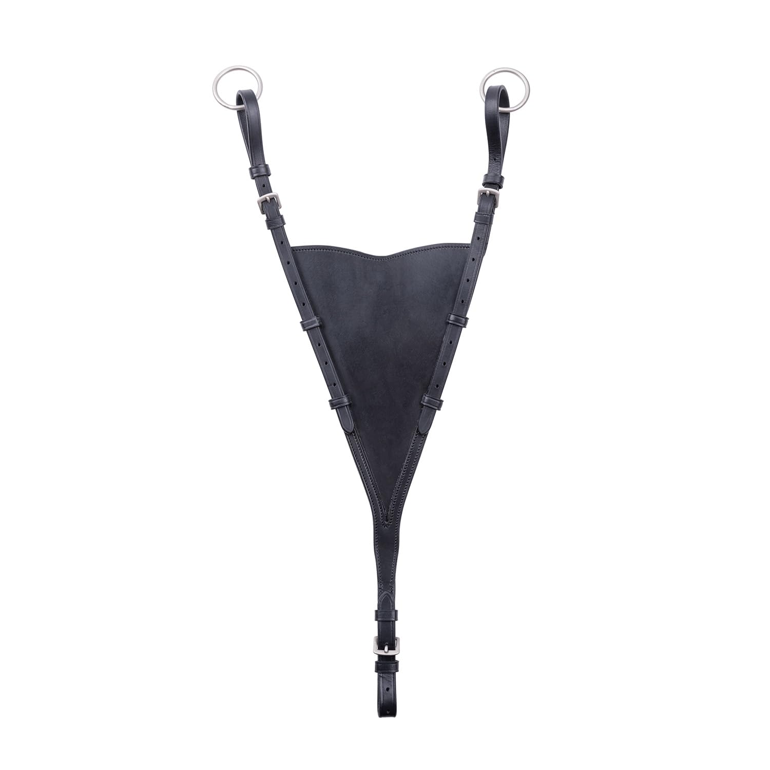 SUNRIDE Fourche de Martingale fermée en Cuir véritable “Bib” – réglable pour Une Action de rênes Stable, Plus de contrôle et sécurité – idéale pour Saut d’Obstacles et Jeunes Chevaux (Noir, Full)