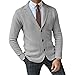 Produktbild LIUYUYOUGO Herren Sakko,Herren Blazer Smart Casual Slim Fit Strickblazer Elegante Einreihige Strickjacke Strickjacke Einfarbig Langarm Sportmantel Business Anzugjacken Oberteile Mit Taschen Hellgrau