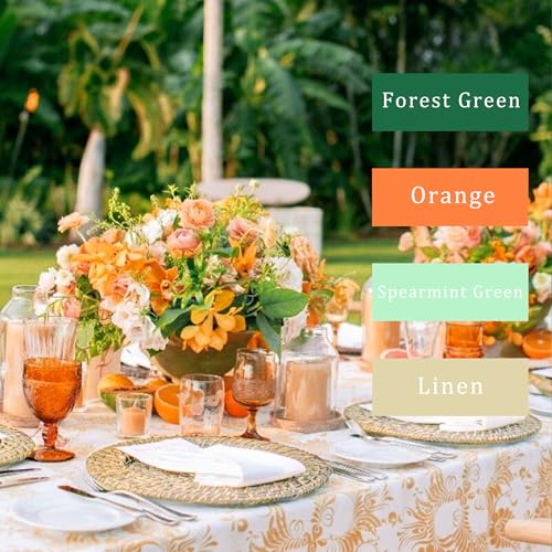 Image of 8 Rolls Crepe Paper Streamers, Green and Orange Streamers Party Decorations for Fall Little Cutie Baby Shower Bridal Shower Wedding Birthday Fruit Party