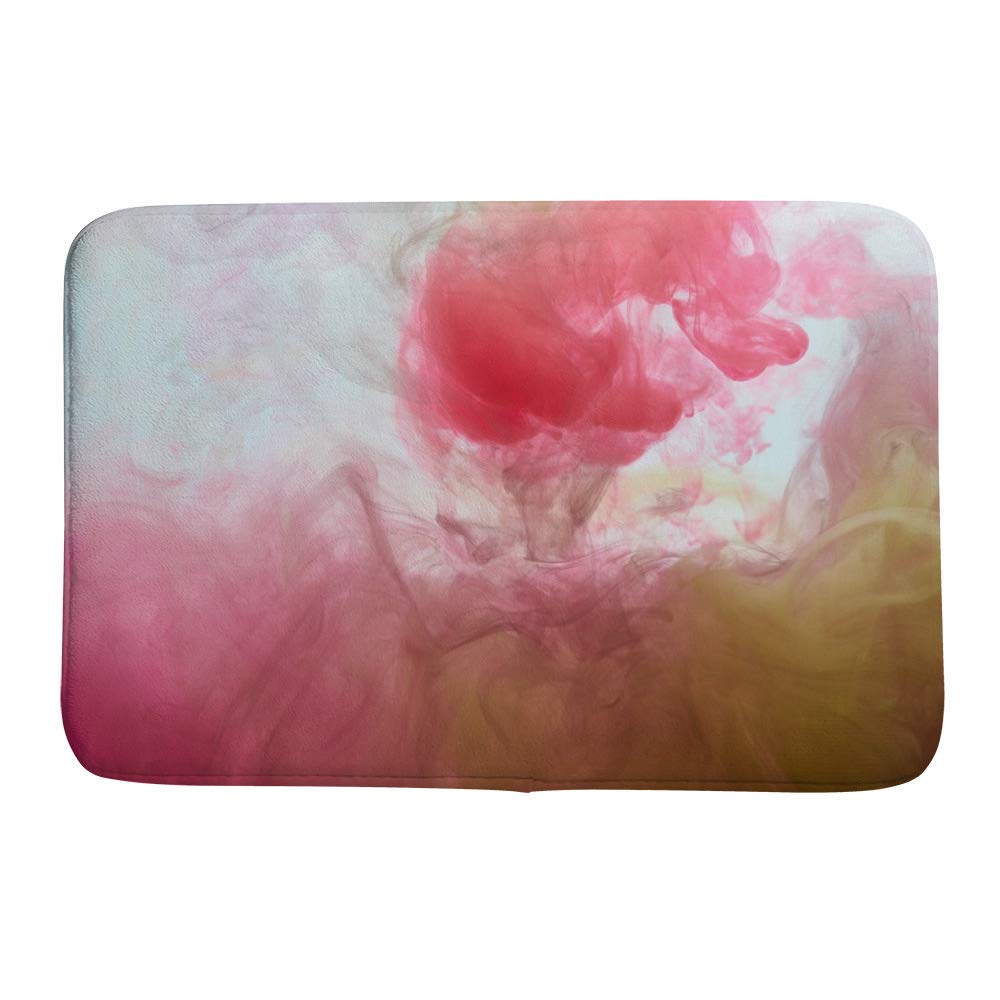 Tapis de bain encre rose Ruchen 91x61 cm en velours corail