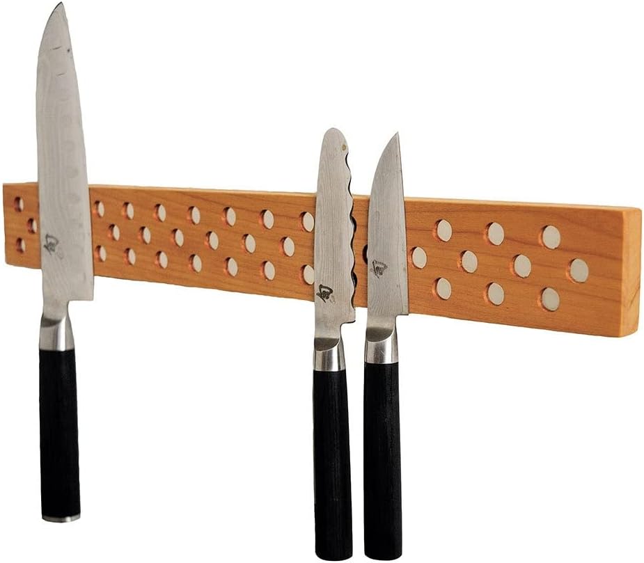 Wooden Knife Bar Holder Strip, Cherry or Walnut