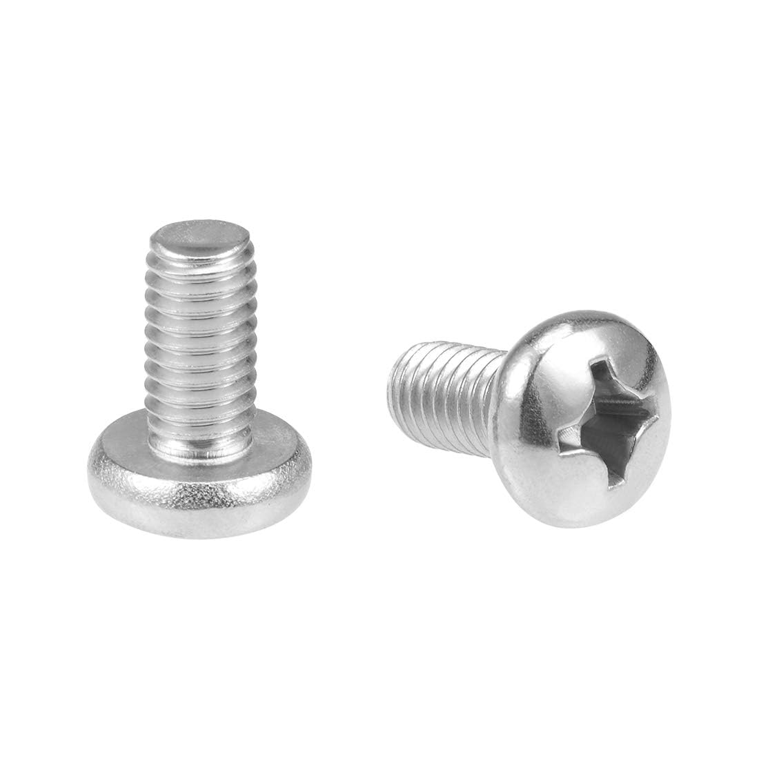 TOP-VIGOR 30Pcs Cross Pan Head Machine Screws, M6x12mm Phillips Round Head Screws Bolts for Machinery Furniture, Car