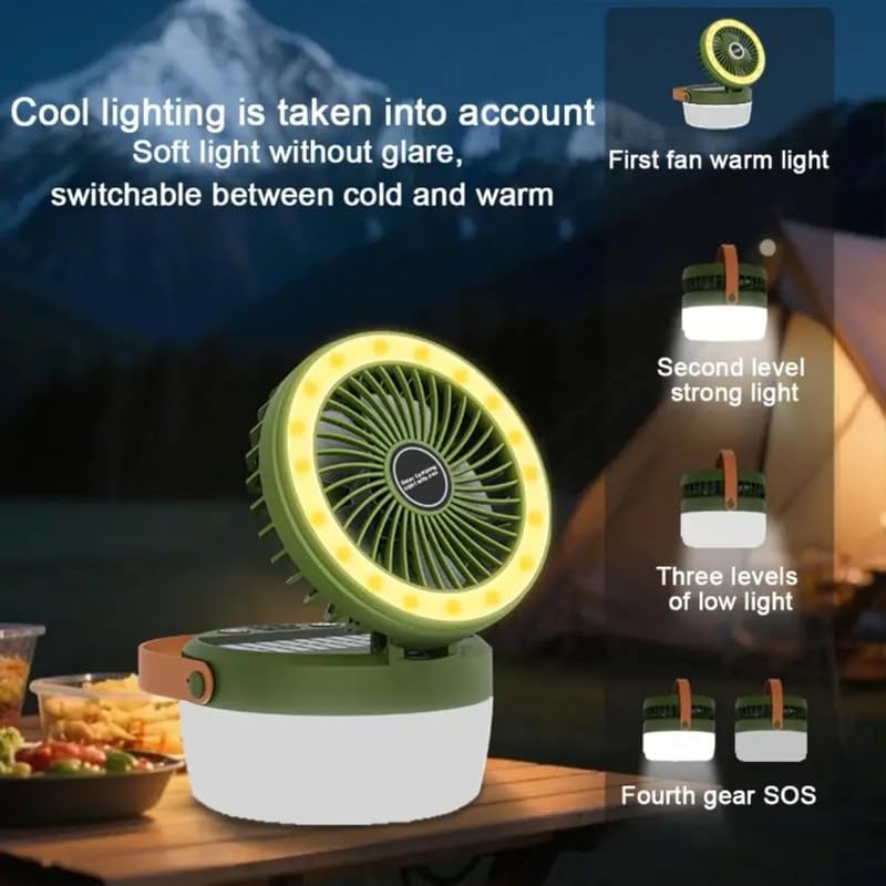 Image of Homehop Solar Light Outdoor Home Garden LED 100W Rechargeable Hanging Fan | Solar Emergency Light Waterproof Wireless with USB 4 Modes Camping Lamp Portable for Trekking, Hiking & Indoor(4000 mAh, ABS)