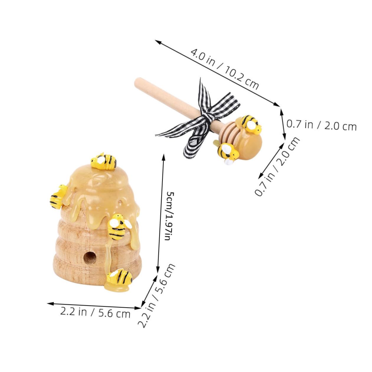 BESPORTBLE 4 Stück Bienenstock Dekorationsset mit Honiglöffel Natürliche Braune Farbe als Dekoration für Bienenfest und Gemütliche Wohnatmosphäre
