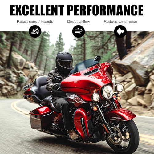Image of JMTBNO Smoke 4.5 inch Motorcycle Wave Windshield Windscreen Compatible for 2014-2024 Harley Davidson Touring Street Glide /Electra Glide /Ultra Limited /Tri Glide FLHT FLHX FLHXS FLHTK