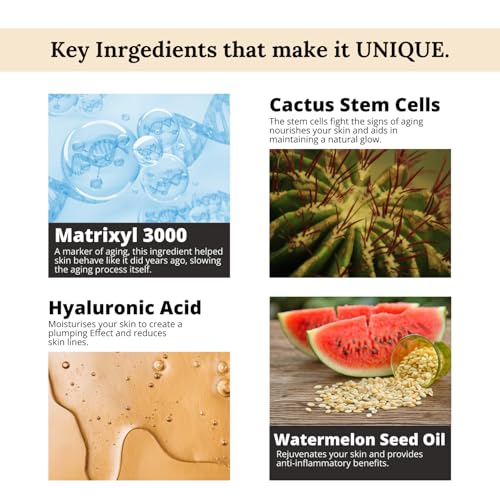 Image of Nature's Kinn Face Serum Multi Peptide Serum 30ml, Matrixyl 3000, Hyaluronic Acid, Cactus Plant Stem Extract Provides Intense Hydration, Boost Collagen, Firm and Smooth Skin, Minimize Fine Lines and Wrinkles 30ml