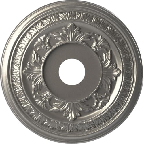 Image of Ekena Millwork 19 inchOD x 3 1 /2 inchID x 1 inchP Baltimore Thermoformed PVC Ceiling Medallion (Fits Canopies up to 7 3 /4 inch), Aged Dark Steel