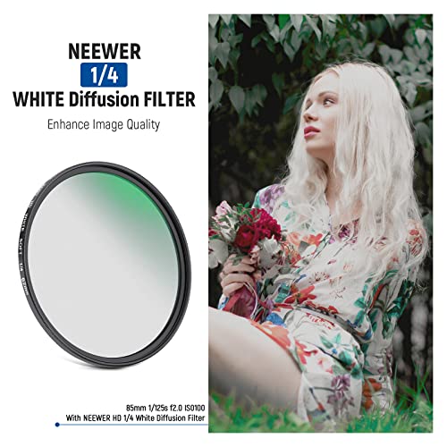 NEEWER 62mm Soft White Diffusion 1/4 Filter Mist Dreamy Cinematic Effect Filter - Image 2