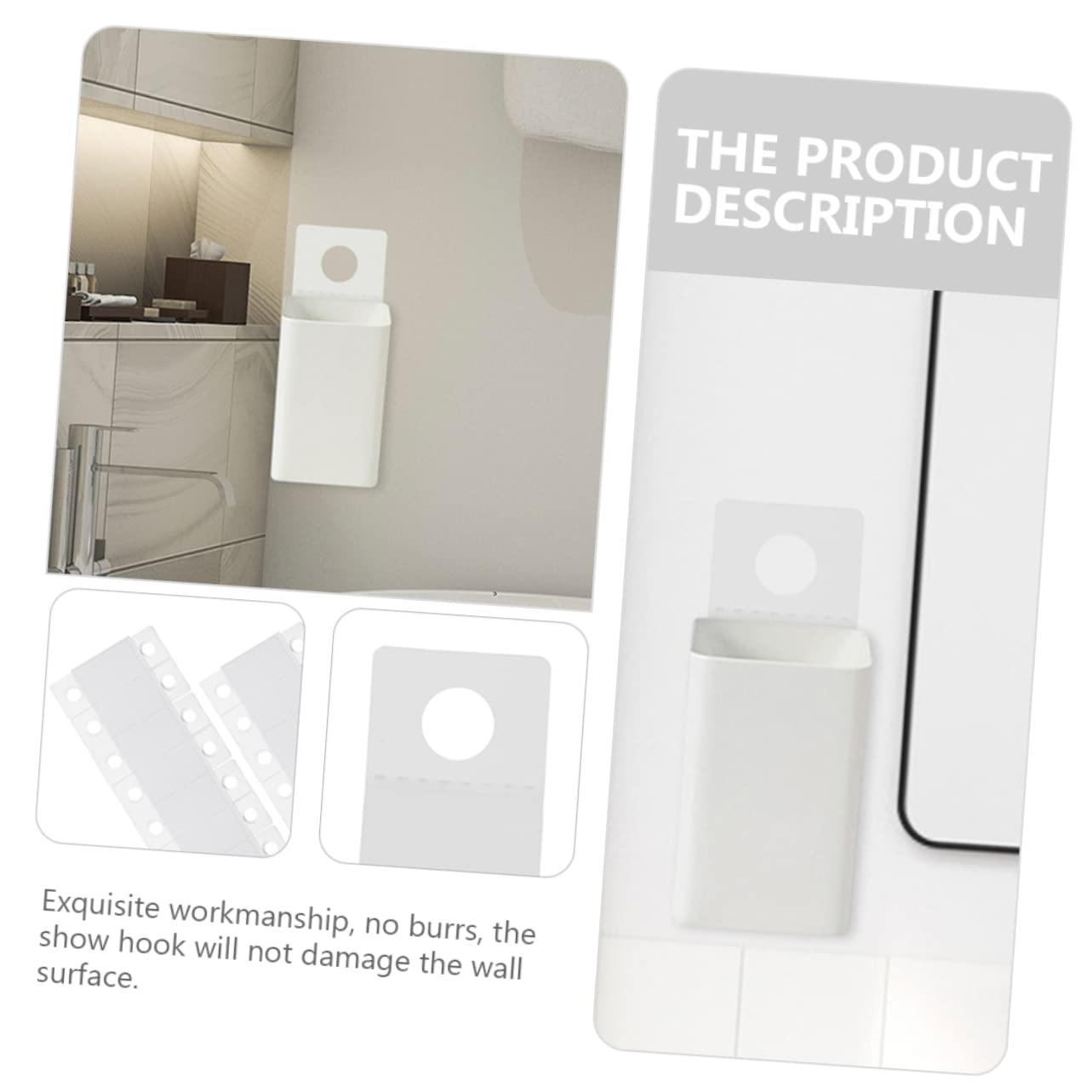 Amosfun 1200piezas Tablas Adhesivas Transparentes Autoadhesivas Para Colgar Pared Ganchos De Plástico Para Exhibición Soporte Firme y Seguro