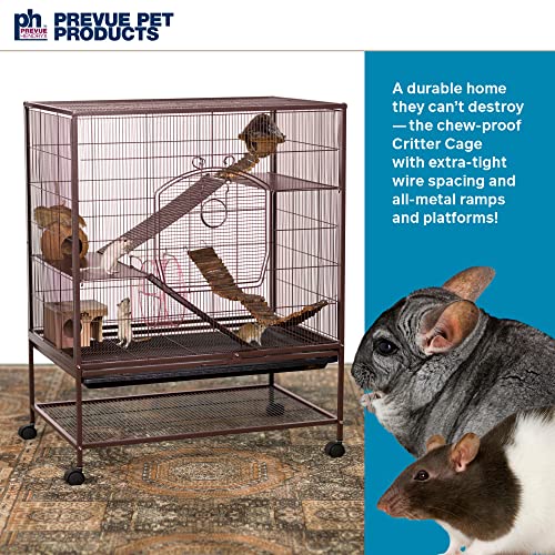 Image of Prevue Pet Products Rolling Small Animal Cage Chew-Proof Critter House | Ideal for Rats, Chinchillas, Ferrets, Guinea Pigs, Easy to Clean