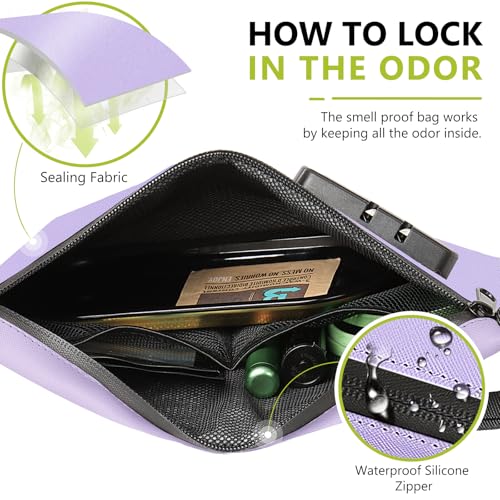 OZCHIN Smell Proof Bag with Combination Lock 10 X 7 inchs Locking Bag PU Leather Waterproof Lockable Case Great Gift Ideal3