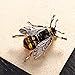 Reizteko Fashion Natural Insect Animal Enamel Brooches Bee Bumble Bee Spider Alloy Pins Vintage Jewelry (White)