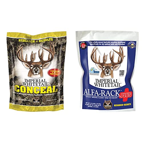 Whitetail Institute Conceal Deer Food Plot Seed For Spring Planting - Provides Tall, Thick Cover For You And/Or Your Deer & Alfa-Rack Plus Deer Food Plot Seed, Perennial Blend, 3.75 Lbs #TOP5