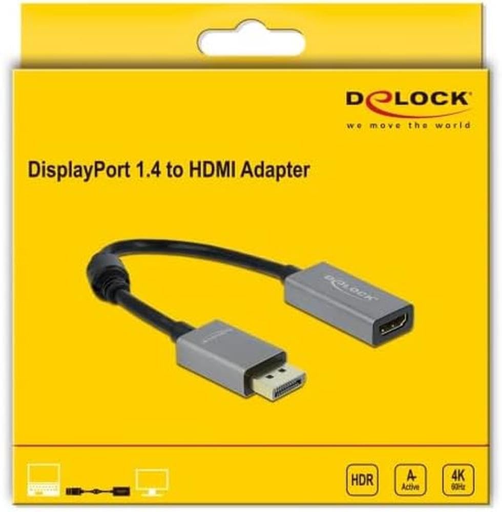 Delock - Adattatore Attivo Displayport 1.4 A Hdmi 4K 60 Hz (Hdr) - 4
