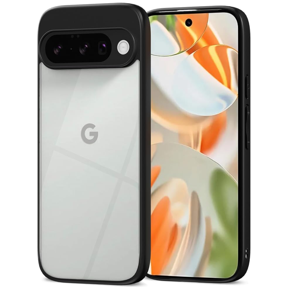 Amazon Basics Back Cover for Google Pixel 10 | Shockproof Sleek Hybrid Armor Bumper Case (Black)