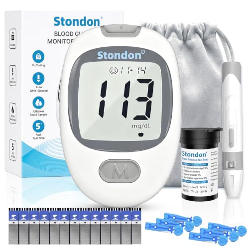 Stondon G-430 Blood Glucose Monitor Kit, 50 Strips &amp; Lancets for Diabetes