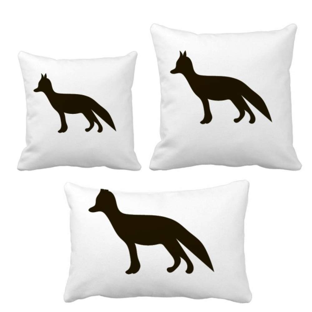 Housse de coussin renard noir taie oreiller décorative canapé lit salon