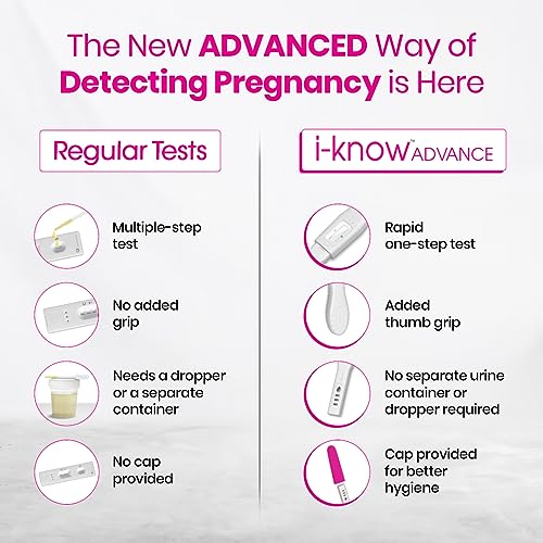 Image of i-Know Advance Mid Stream Pregnancy Test Kit | Rapid One Step Home based Midstream Urine Pregnancy Test | Accurate Result in 3 mins | HcG Test Kit | Pack of 1