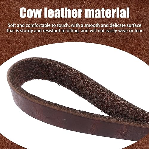 Hundeleine Leder, 1,2m - 2,6m Fettlederleine Hunde, 1,2/1,8 cm Breit, Lederleine Hund Führleine mit robustem Verschluss für große, mittelgroße und kleine Hunde