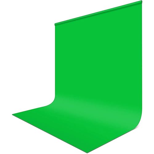Hemmotop 5 x 6.5 ft Photography Backdrop Background，Green Chromakey Muslin Backdrop Background Screen,for Photo Video Studio