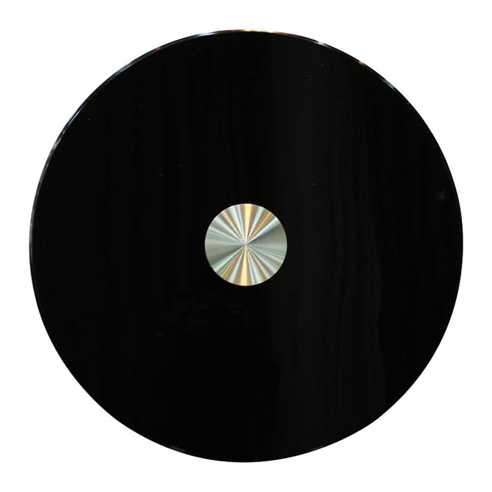 Plateau tournant en Verre trempé Noir de 70cm,Plaque de Service de Cuisine Ronde,Plateau Rotatif Robuste de 10mm,Lisse/Silencieux/sûr