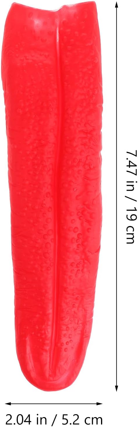 NUOBESTY 2Pcs Long Tongue Prop Artificial Tongue Prank Tricks Magic Cosplay Props for Haunted House Festival Horror Party Decoration (Red)