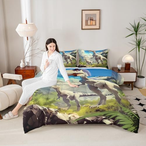 Image of Dinosaur Dino Wildlife Comforter Set Toddler Size Boys Girls Bedding