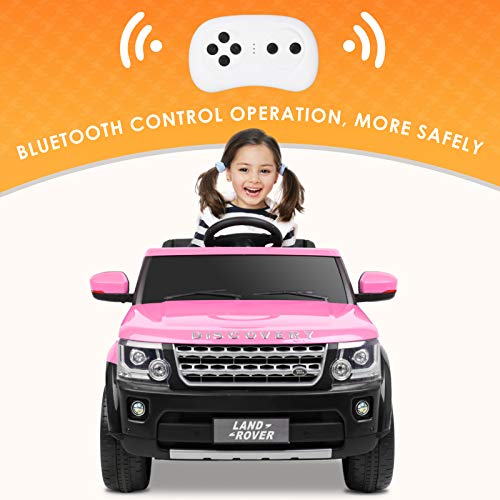 BAHOM Kids 12V Ride On Car Truck with Storage Electric Toy Vehicle with 2.4G Remote Control, Lockable Doors, for Girls Boys Age 3-8 (Pink)