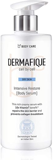 Dermafique Intensive Restore Body Lotion Serum with Vitamin E – 300ml, Body Lotion for Dry Skin, with 10x Vitamin E Benefits & Deep Hydration, Moisturizer for Body |…