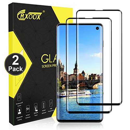 CRXOOX Vetro Temperato per Samsung Galaxy S10, 2 Pack, Durezza 9H, Facile da Installare, Senza Bolle, Alta Risoluzione, Tocco Sensibile alle Impronte Digitali