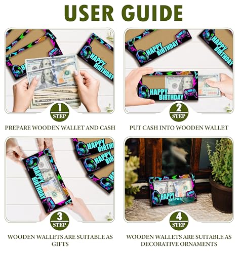 Wooden Birthday Money Holder, Happy Birthday Gifts For Friends Boys, Game Cash Holder Holiday Party Supplies -063