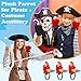 HyDren 1 Piece Halloween Stuffed Pirate Parrot on Shoulder 7 Inch Plush Shoulder Parrot Gift for Costume Accessory Animal Toys Cosplay Prop for Birthday Halloween Party (Classic,Red)