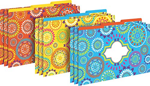 Barker Creek Legal-Size Fashion File Folders -Moroccan, Multi-Design, 9-Count (BC2501)
