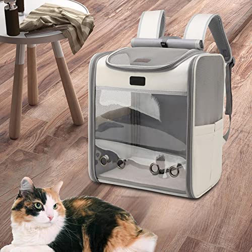 Generic Mochila para transporte de gatos de estimação para cães bolsa de viagem transparente com par