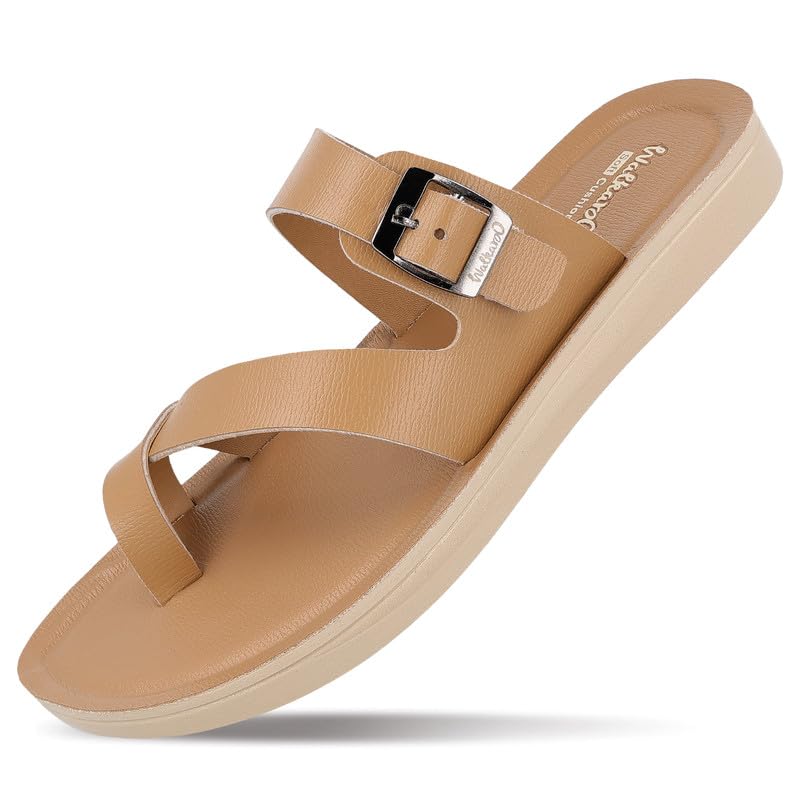Image of WALKAROO Women Comfort Sandals|Adjustable Buckle Strap, Toe Loop Design, Soft Footbed, Lightweight Platform Sole|Casual Flats for office,Travel & all day use| WLR72048