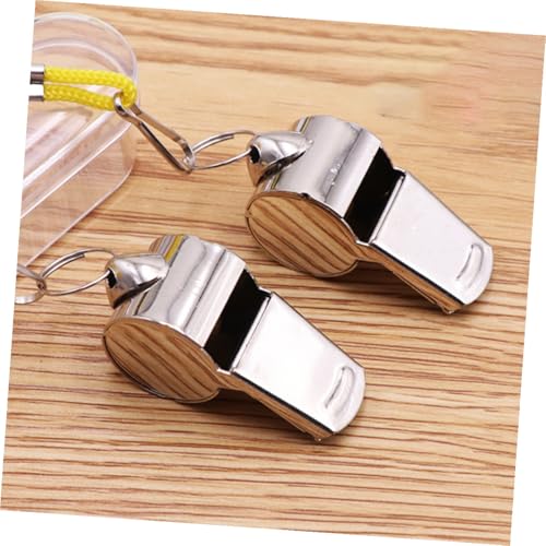 12 silbatos deportivos metálicos de acero inoxidable miniatura 6