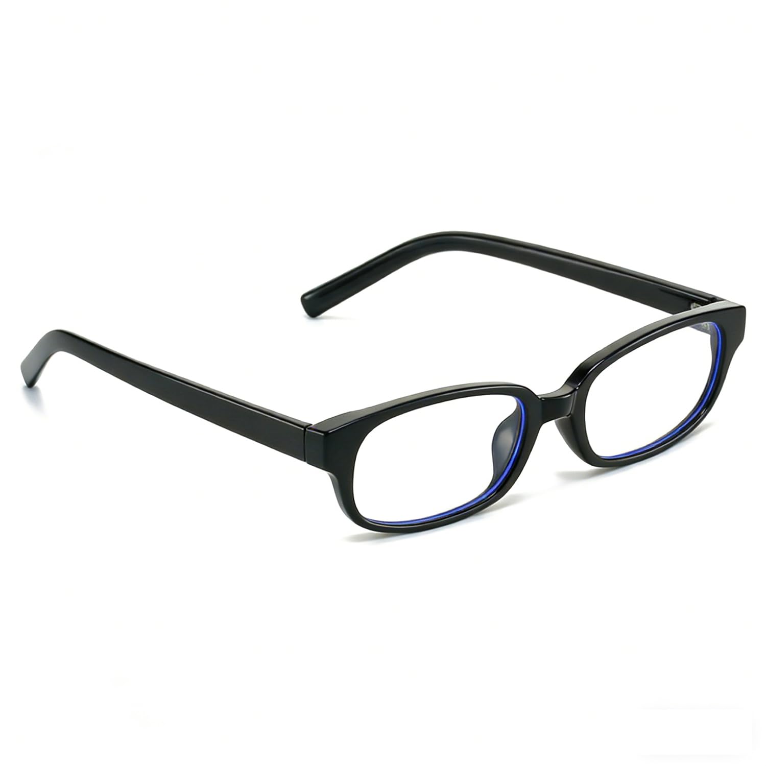 HJSTES Klare rechteckige Retro-Brille für Damen und Herren, blaues Licht, schmaler Rahmen, nicht verschreibungspflichtige Brillen