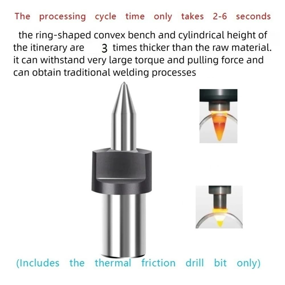 Punta de taladro de carburo Broca corta de fricción térmica forma plana, punta taladro fusión en caliente carburo sólido for hacer agujeros, 1 pieza(M5*4.5mm)