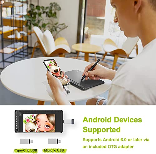 Image of UGEE S640W Wireless Graphic Drawing Pen Tablet (6.3 x 4.2 inch Graphic Tablet with 10 Hotkeys Support Windows, Mac, Linux, Android Mobile, Tilt Pressure 8192 Level Pressure Battery -Free Stylus)