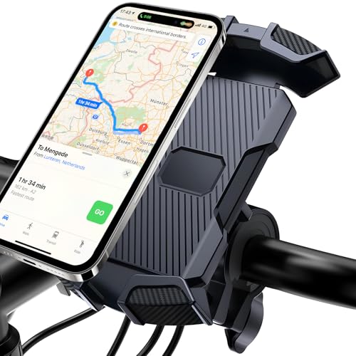 ANKDELL 自転車 スマホホルダー 【2026新登場】 バイク スマホホルダー 防振 片手操作 脱落防止 360度回転 角度調整 振動吸収 クロスバイク用 携帯置き ロードバイク スマホ固定用 4.2-7.2インチ 多機種対応 簡単取付 日本語説明書付き