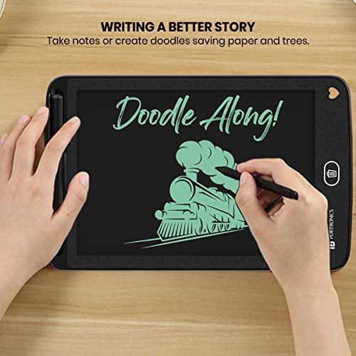 Portronics Ruffpad 8.5E Re-Writable LCD Writing Pad with Screen 21.5cm (8.5-inch) for Drawing, Playing, Handwriting Gifts for Kids & Adults, India's first notepad to save and share your child's first creatives via Ruffpad app on your Smartphone(Black) (Image - 4)