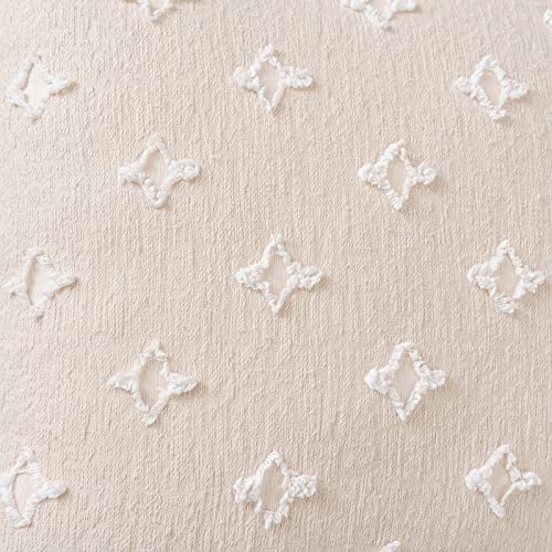 Anroduo Pack Of 2 Boho Decorative Throw Pillow Covers With Tufted Rhombic Jacquard For Room Decor Boho Pillow Covers Decorations 18X18 Cute And Soft Pillowcase For Couch Sofa Bed And Living Room Beige #TOP4