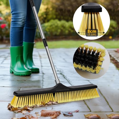 Masthome Besen mit Stiel,Straßenbesen mit 60cm Großem Bürstenkopf, Abnehmbarer Industrie Besen,Große Bodenbürsten für den Außenbereich, für Schulen, Fabriken, Gärten,Garagen – Bild 4